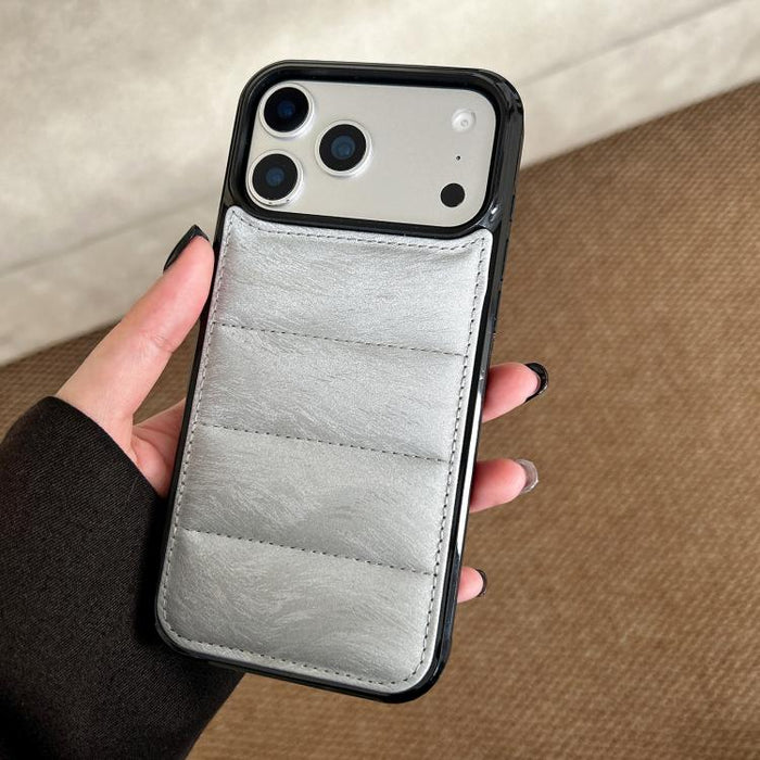 Funda para teléfono de PU + TPU con relleno de algodón y plumón de eider de crin de caballo, For iPhone 17 Pro Max, For iPhone 17 Pro, For iPhone 17, For iPhone 16 Pro Max, For iPhone 16 Pro, For iPhone 16 Plus, For iPhone 16, For iPhone 15 Pro Max    ...