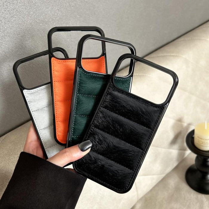 Funda para teléfono de PU + TPU con relleno de algodón y plumón de eider de crin de caballo, For iPhone 17 Pro Max, For iPhone 17 Pro, For iPhone 17, For iPhone 16 Pro Max, For iPhone 16 Pro, For iPhone 16 Plus, For iPhone 16, For iPhone 15 Pro Max    ...