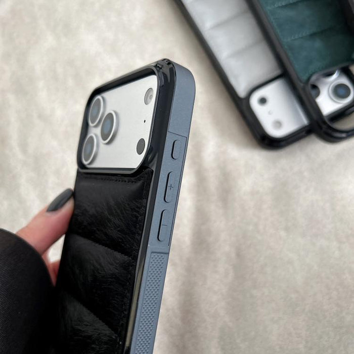Funda para teléfono de PU + TPU con relleno de algodón y plumón de eider de crin de caballo, For iPhone 17 Pro Max, For iPhone 17 Pro, For iPhone 17, For iPhone 16 Pro Max, For iPhone 16 Pro, For iPhone 16 Plus, For iPhone 16, For iPhone 15 Pro Max    ...