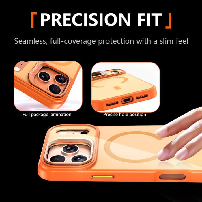 Funda magnética para teléfono LeReach Le-Luster Series con soporte y lente metálica, For iPhone 17 Pro Max, For iPhone 17 Pro