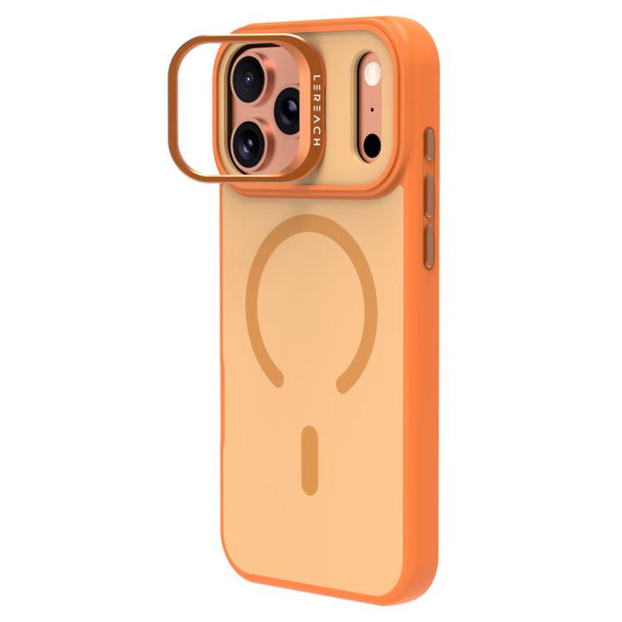 Funda magnética para teléfono LeReach Le-Luster Series con soporte y lente metálica, For iPhone 17 Pro Max, For iPhone 17 Pro