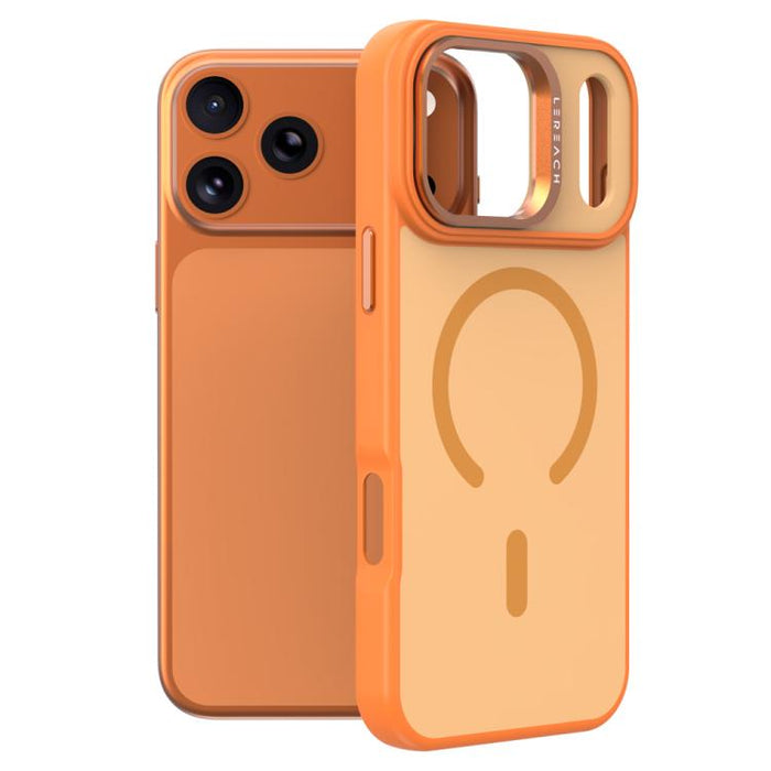 Funda magnética para teléfono LeReach Le-Luster Series con soporte y lente metálica, For iPhone 17 Pro Max, For iPhone 17 Pro