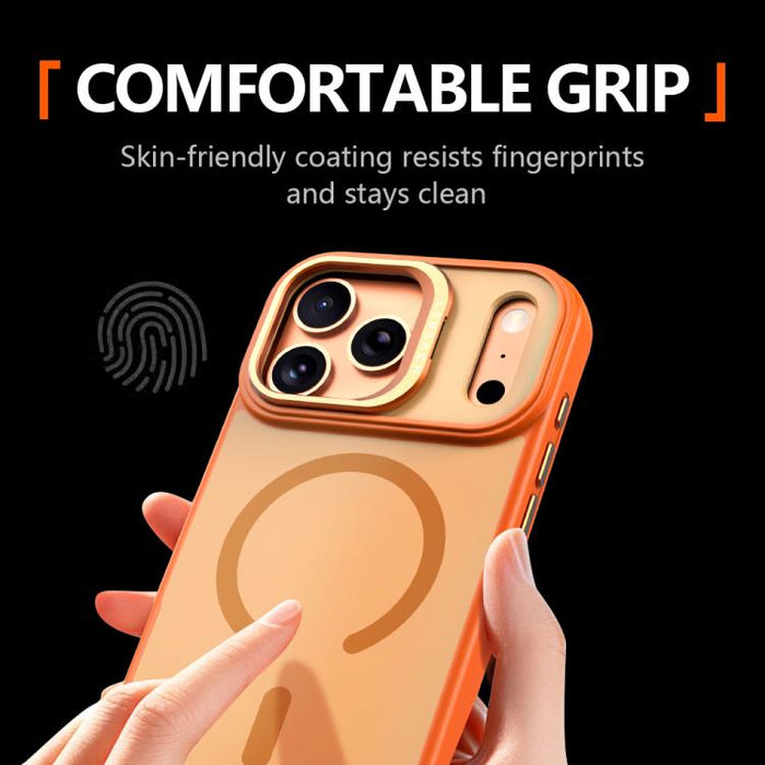 Funda magnética para teléfono LeReach Le-Luster Series con soporte y lente metálica, For iPhone 17 Pro Max, For iPhone 17 Pro
