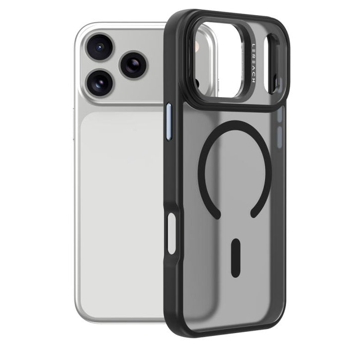 Funda magnética para teléfono LeReach Le-Luster Series con soporte y lente metálica, For iPhone 17 Pro Max, For iPhone 17 Pro