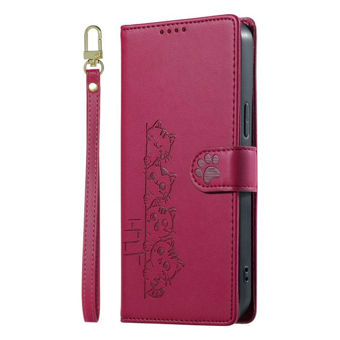 Funda para teléfono de piel vegana con cierre magnético y diseño de lindos gatos., For iPhone 14 Pro Max, For iPhone SE 2022 / SE 2020 / 8 / 7, For iPhone 13 Pro Max, For iPhone 13 Pro, For iPhone 13 mini, For iPhone 12 / 12 Pro, For iPhone 12 Pro Max ...