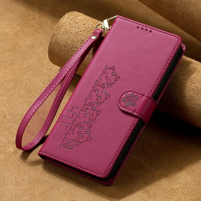Funda para teléfono de piel vegana con cierre magnético y diseño de lindos gatos., For iPhone 14 Pro Max, For iPhone SE 2022 / SE 2020 / 8 / 7, For iPhone 13 Pro Max, For iPhone 13 Pro, For iPhone 13 mini, For iPhone 12 / 12 Pro, For iPhone 12 Pro Max ...