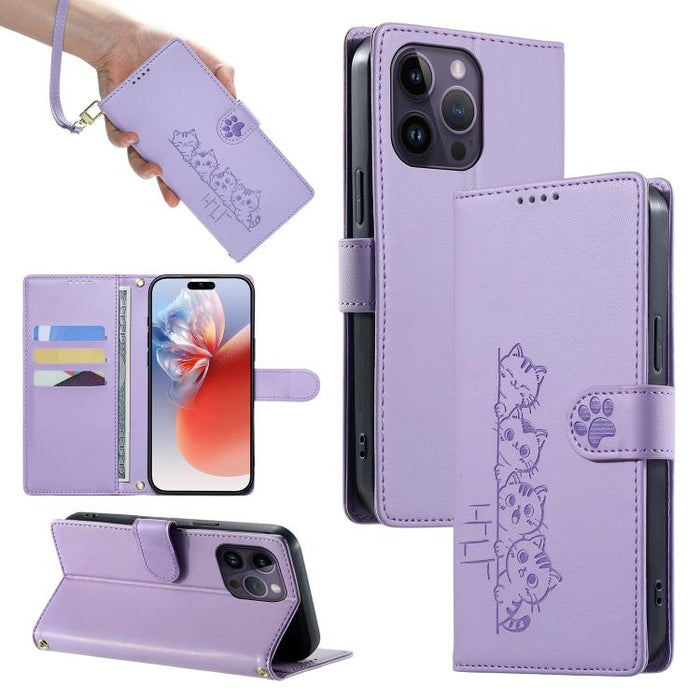 Funda para teléfono de piel vegana con cierre magnético y diseño de lindos gatos., For iPhone 14 Pro Max, For iPhone SE 2022 / SE 2020 / 8 / 7, For iPhone 13 Pro Max, For iPhone 13 Pro, For iPhone 13 mini, For iPhone 12 / 12 Pro, For iPhone 12 Pro Max ...