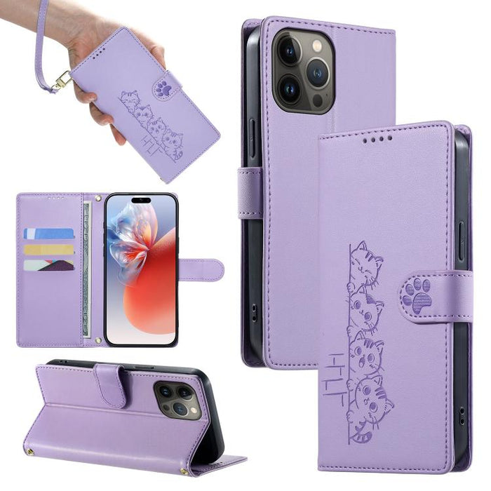 Funda para teléfono de piel vegana con cierre magnético y diseño de lindos gatos., For iPhone 14 Pro Max, For iPhone SE 2022 / SE 2020 / 8 / 7, For iPhone 13 Pro Max, For iPhone 13 Pro, For iPhone 13 mini, For iPhone 12 / 12 Pro, For iPhone 12 Pro Max ...