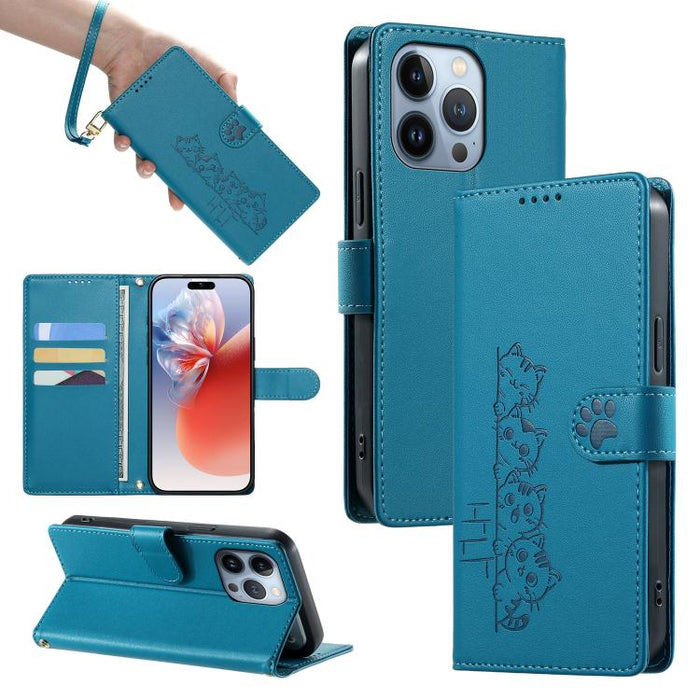 Funda para teléfono de piel vegana con cierre magnético y diseño de lindos gatos., For iPhone 14 Pro Max, For iPhone SE 2022 / SE 2020 / 8 / 7, For iPhone 13 Pro Max, For iPhone 13 Pro, For iPhone 13 mini, For iPhone 12 / 12 Pro, For iPhone 12 Pro Max ...