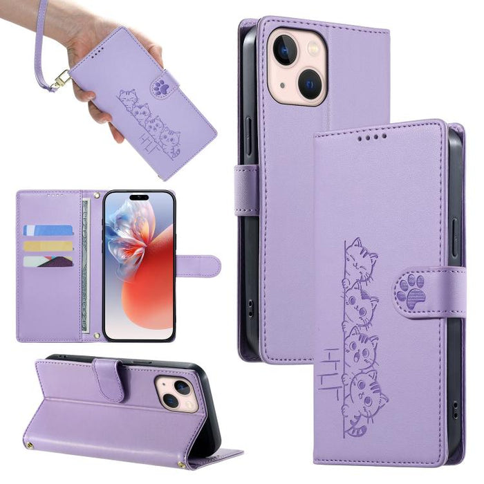 Funda para teléfono de piel vegana con cierre magnético y diseño de lindos gatos., For iPhone 14 Pro Max, For iPhone SE 2022 / SE 2020 / 8 / 7, For iPhone 13 Pro Max, For iPhone 13 Pro, For iPhone 13 mini, For iPhone 12 / 12 Pro, For iPhone 12 Pro Max ...