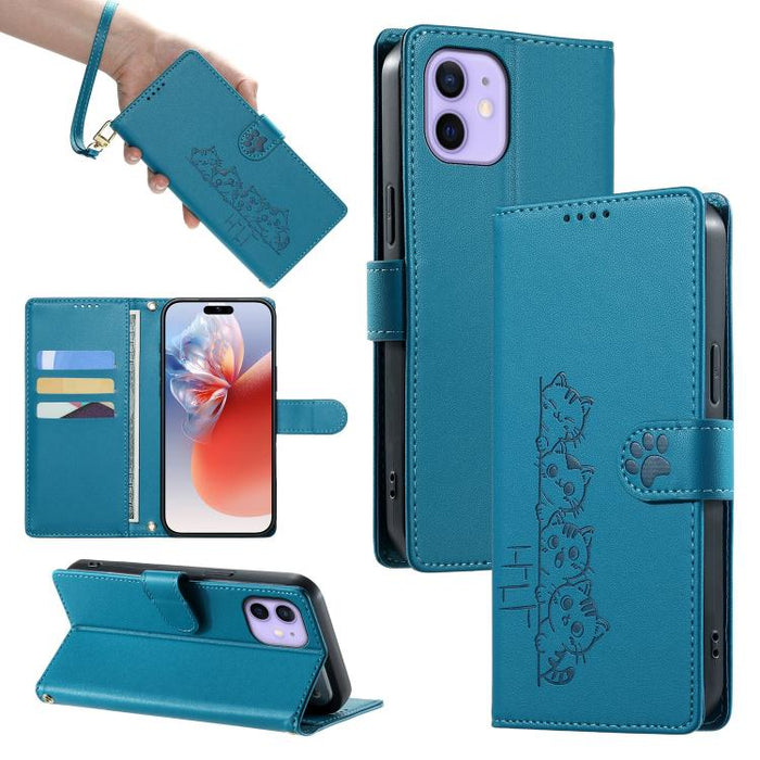 Funda para teléfono de piel vegana con cierre magnético y diseño de lindos gatos., For iPhone 14 Pro Max, For iPhone SE 2022 / SE 2020 / 8 / 7, For iPhone 13 Pro Max, For iPhone 13 Pro, For iPhone 13 mini, For iPhone 12 / 12 Pro, For iPhone 12 Pro Max ...
