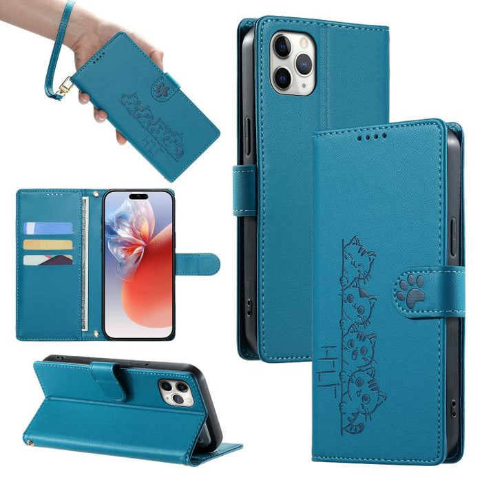 Funda para teléfono de piel vegana con cierre magnético y diseño de lindos gatos., For iPhone 14 Pro Max, For iPhone SE 2022 / SE 2020 / 8 / 7, For iPhone 13 Pro Max, For iPhone 13 Pro, For iPhone 13 mini, For iPhone 12 / 12 Pro, For iPhone 12 Pro Max ...