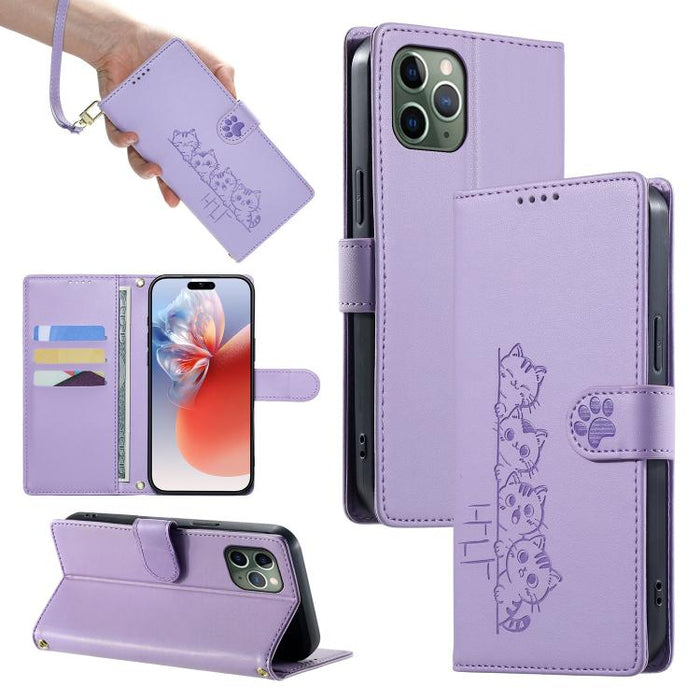Funda para teléfono de piel vegana con cierre magnético y diseño de lindos gatos., For iPhone 14 Pro Max, For iPhone SE 2022 / SE 2020 / 8 / 7, For iPhone 13 Pro Max, For iPhone 13 Pro, For iPhone 13 mini, For iPhone 12 / 12 Pro, For iPhone 12 Pro Max ...