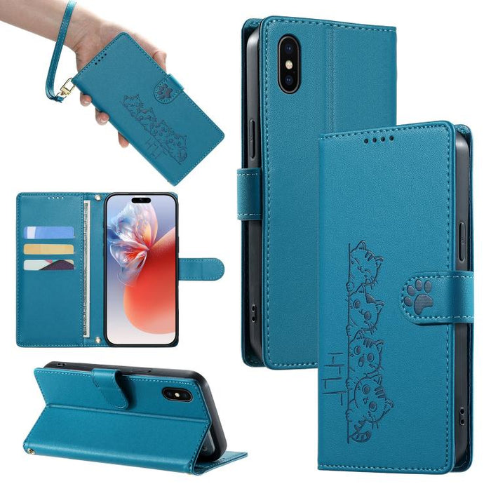 Funda para teléfono de piel vegana con cierre magnético y diseño de lindos gatos., For iPhone 14 Pro Max, For iPhone SE 2022 / SE 2020 / 8 / 7, For iPhone 13 Pro Max, For iPhone 13 Pro, For iPhone 13 mini, For iPhone 12 / 12 Pro, For iPhone 12 Pro Max ...