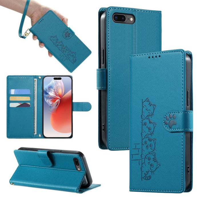 Funda para teléfono de piel vegana con cierre magnético y diseño de lindos gatos., For iPhone 14 Pro Max, For iPhone SE 2022 / SE 2020 / 8 / 7, For iPhone 13 Pro Max, For iPhone 13 Pro, For iPhone 13 mini, For iPhone 12 / 12 Pro, For iPhone 12 Pro Max ...