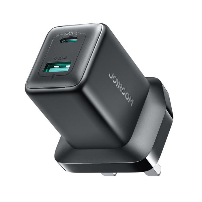 Cargador rápido GaN de doble interfaz USB y Tipo-C JOYROOM JR-TG8 de 45 W, EU Plug, UK Plug
