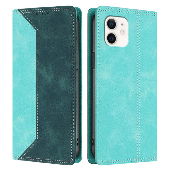 Funda para teléfono de piel vegana bicolor con bloqueo RFID y tacto agradable., For iPhone 11, For iPhone 11 Pro