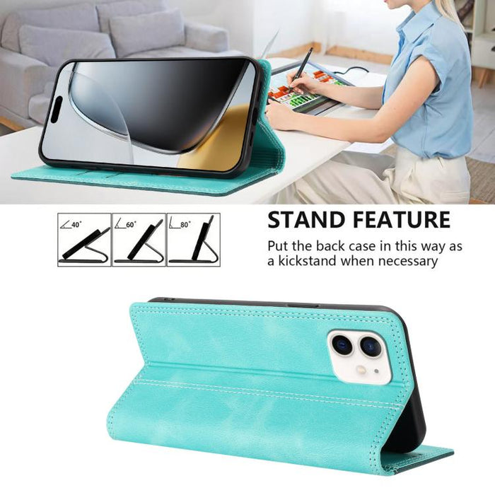 Funda para teléfono de piel vegana bicolor con bloqueo RFID y tacto agradable., For iPhone 11, For iPhone 11 Pro