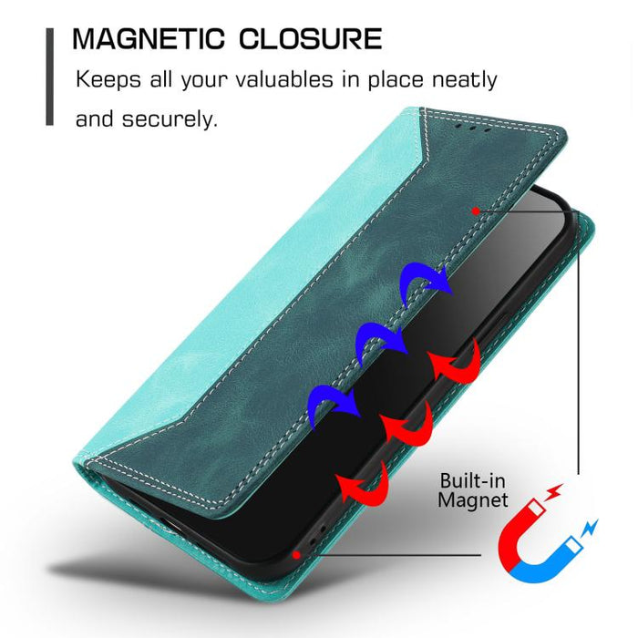 Funda para teléfono de piel vegana bicolor con bloqueo RFID y tacto agradable., For iPhone 11, For iPhone 11 Pro