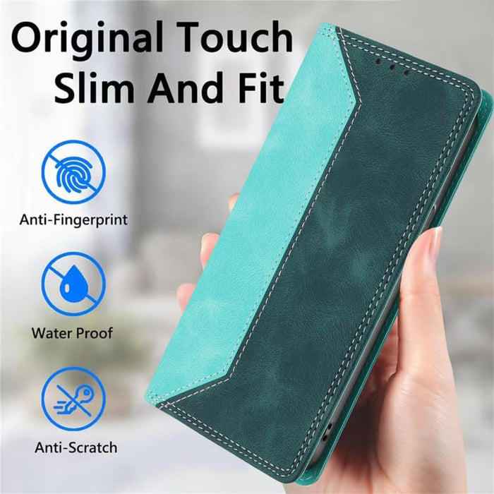 Funda para teléfono de piel vegana bicolor con bloqueo RFID y tacto agradable., For iPhone 11, For iPhone 11 Pro
