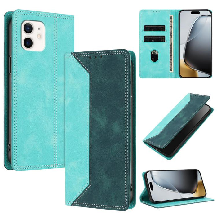 Funda para teléfono de piel vegana bicolor con bloqueo RFID y tacto agradable., For iPhone 11, For iPhone 11 Pro