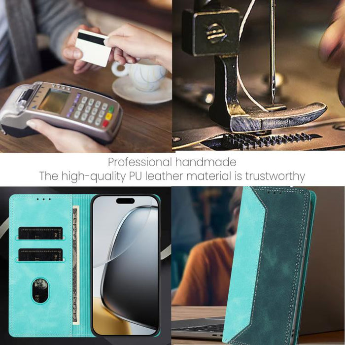Funda para teléfono de piel vegana bicolor con bloqueo RFID y tacto agradable., For iPhone 11, For iPhone 11 Pro