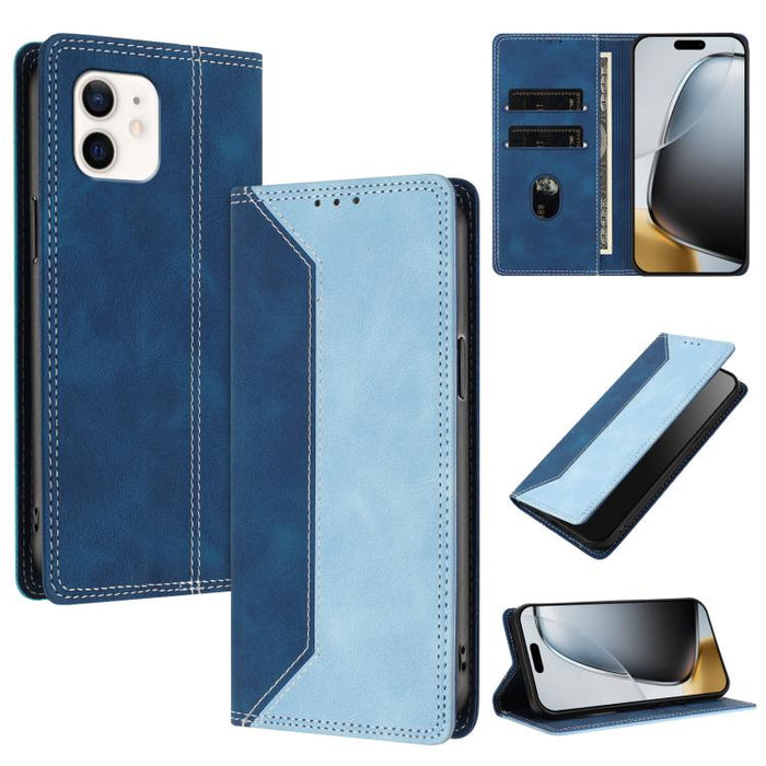Funda para teléfono de piel vegana bicolor con bloqueo RFID y tacto agradable., For iPhone 11, For iPhone 11 Pro