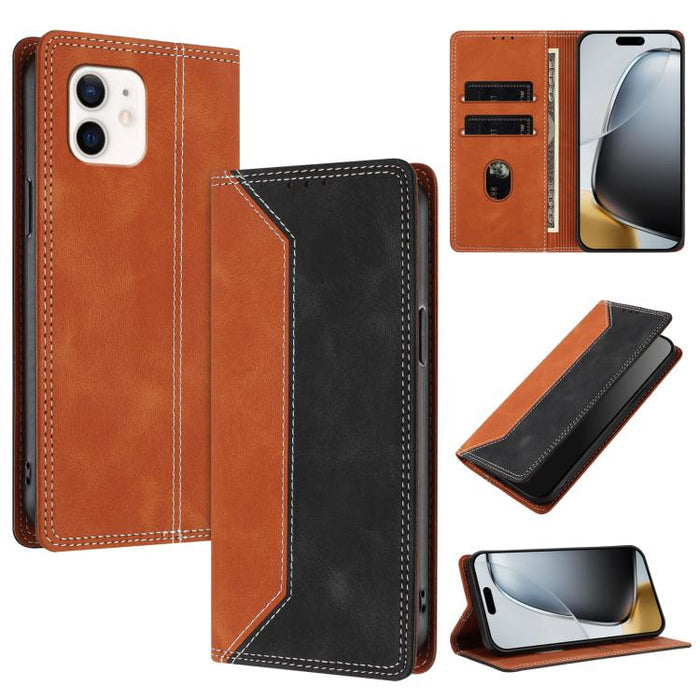 Funda para teléfono de piel vegana bicolor con bloqueo RFID y tacto agradable., For iPhone 11, For iPhone 11 Pro