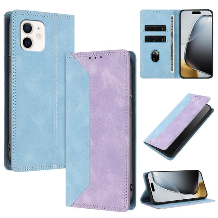 Funda para teléfono de piel vegana bicolor con bloqueo RFID y tacto agradable., For iPhone 11, For iPhone 11 Pro