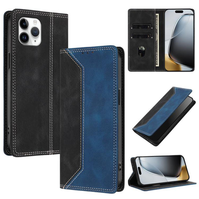 Funda para teléfono de piel vegana bicolor con bloqueo RFID y tacto agradable., For iPhone 11, For iPhone 11 Pro