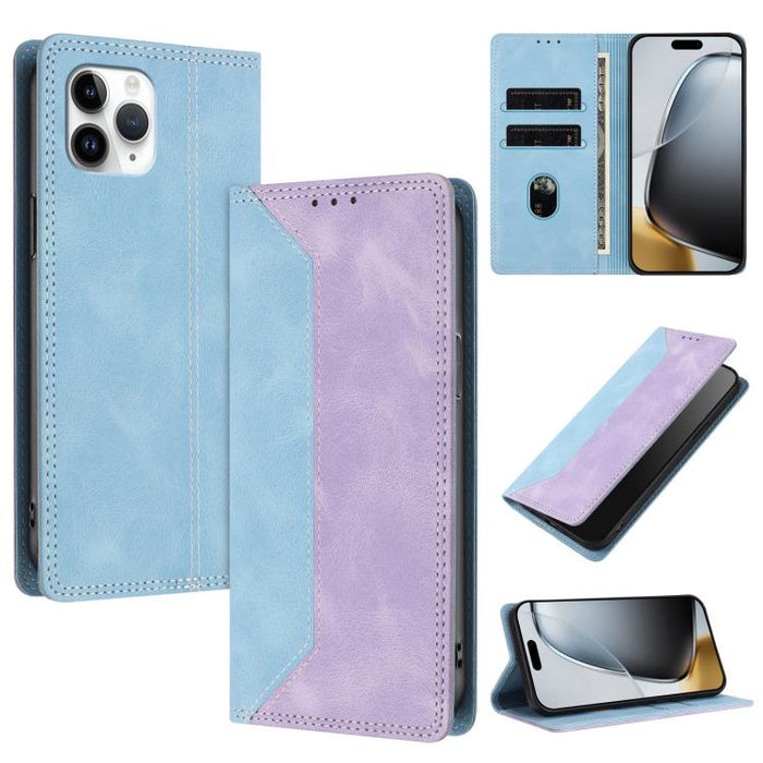 Funda para teléfono de piel vegana bicolor con bloqueo RFID y tacto agradable., For iPhone 11, For iPhone 11 Pro