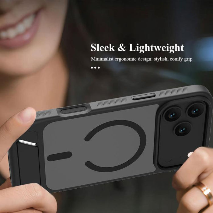 Funda magnética para teléfono LeReach Le-Chic Series con soporte oculto en forma de C, For iPhone 17 Pro Max
