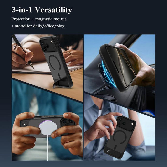 Funda magnética para teléfono LeReach Le-Chic Series con soporte oculto en forma de C, For iPhone 17 Pro Max