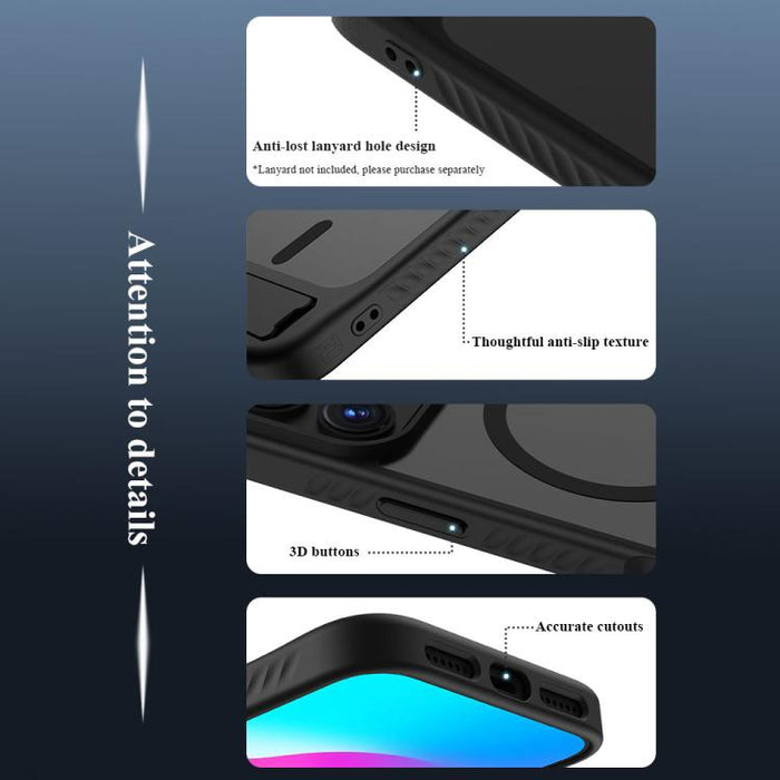 Funda magnética para teléfono LeReach Le-Chic Series con soporte oculto en forma de C, For iPhone 17 Pro Max