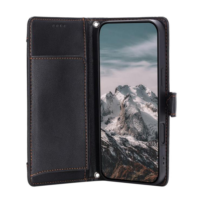 Funda para teléfono de piel vegana con cremallera y hebilla, textura de lichi, con correa para la muñeca., For Redmi Note 15 5G / 4G Global 164mm, For Redmi Note 15 Pro 5G Global 163.6mm, For Redmi Note 14 4G 164.84mm, For Redmi Note 14 Pro 4G Global  ...