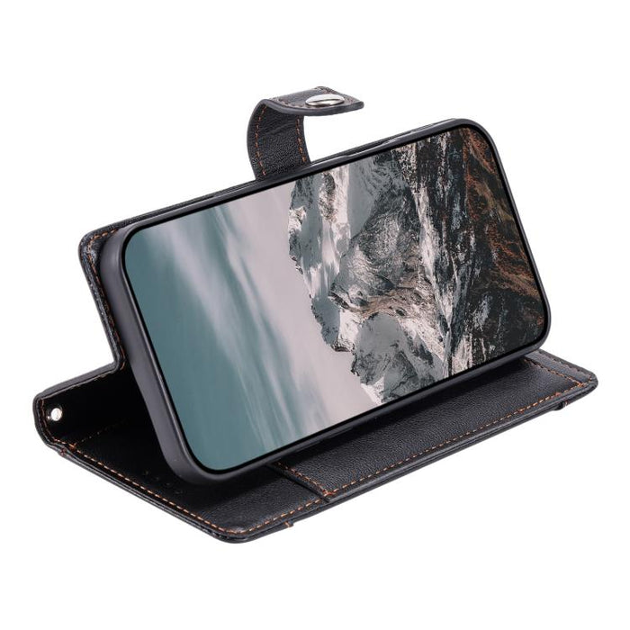 Funda para teléfono de piel vegana con cremallera y hebilla, textura de lichi, con correa para la muñeca., For Redmi Note 15 5G / 4G Global 164mm, For Redmi Note 15 Pro 5G Global 163.6mm, For Redmi Note 14 4G 164.84mm, For Redmi Note 14 Pro 4G Global  ...