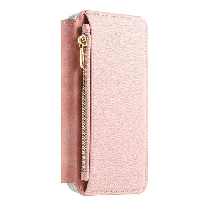 Funda para teléfono CaseNeo Precision Hole con cierre magnético y borde plateado, fabricada en piel vegana de grano cruzado., For Xiaomi 17