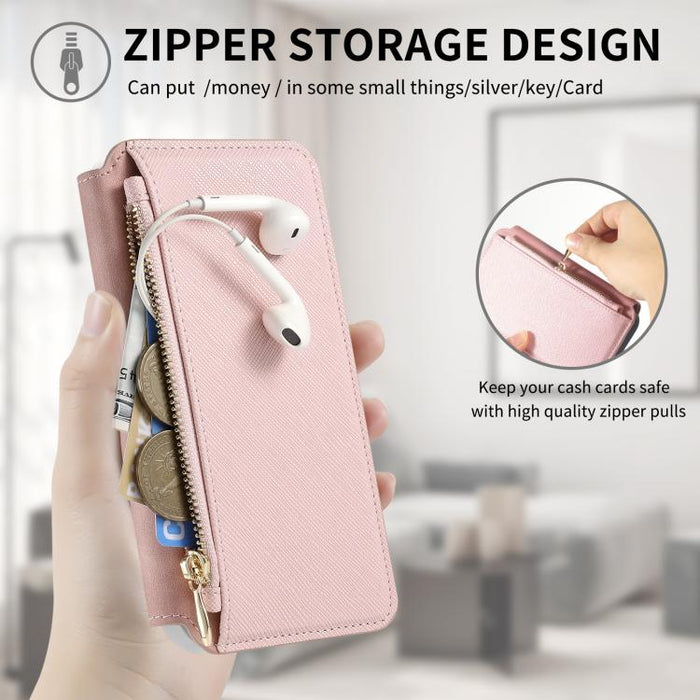 Funda para teléfono CaseNeo Precision Hole con cierre magnético y borde plateado, fabricada en piel vegana de grano cruzado., For Xiaomi 17