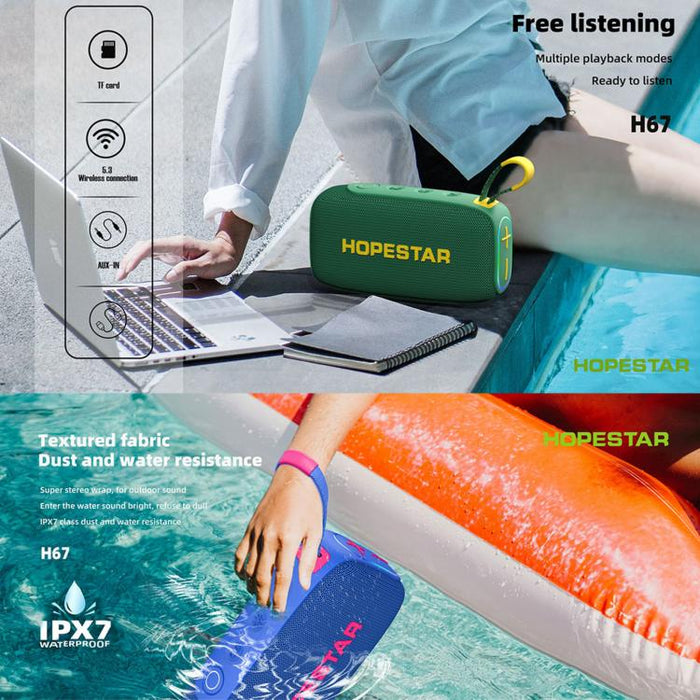 Altavoz inalámbrico Bluetooth HOPESTAR H67 de 30 W para exteriores, resistente al agua (IPX7).