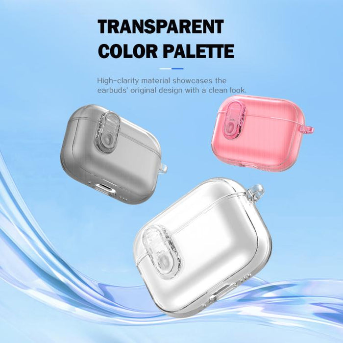 Estuche transparente para auriculares inalámbricos LeReach Mega Series con gancho, For AirPods Pro 3