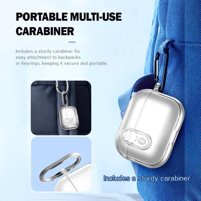 Estuche transparente para auriculares inalámbricos LeReach Mega Series con gancho, For AirPods Pro 3