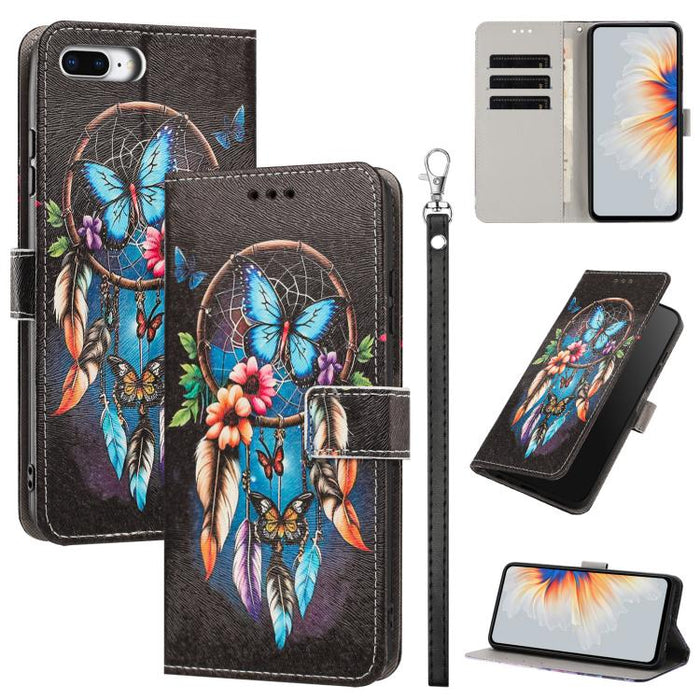 Funda para teléfono de piel vegana con estampado pintado y correa., For iPhone 11 Pro, For iPhone X / XS, For iPhone XR, For iPhone XS Max, For iPhone 6 Plus / 7 Plus / 8 Plus