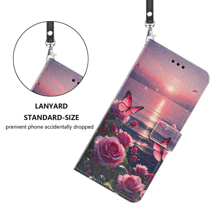 Funda para teléfono de piel vegana con estampado pintado y correa., For iPhone 11 Pro, For iPhone X / XS, For iPhone XR, For iPhone XS Max, For iPhone 6 Plus / 7 Plus / 8 Plus