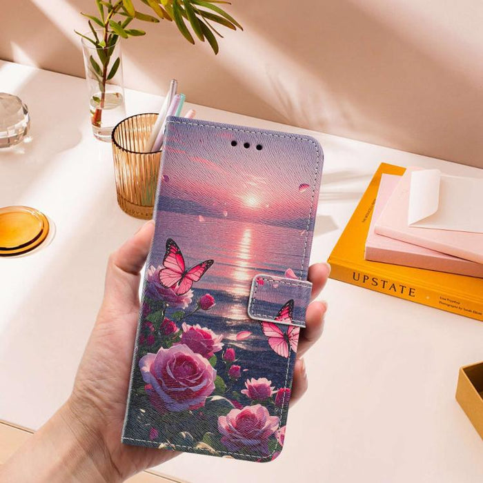 Funda para teléfono de piel vegana con estampado pintado y correa., For iPhone 11 Pro, For iPhone X / XS, For iPhone XR, For iPhone XS Max, For iPhone 6 Plus / 7 Plus / 8 Plus
