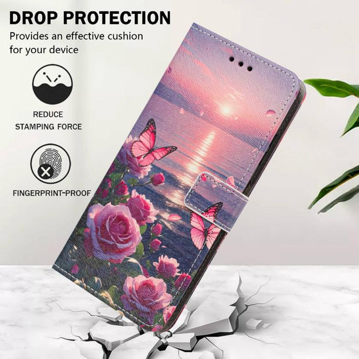 Funda para teléfono de piel vegana con estampado pintado y correa., For iPhone 11 Pro, For iPhone X / XS, For iPhone XR, For iPhone XS Max, For iPhone 6 Plus / 7 Plus / 8 Plus