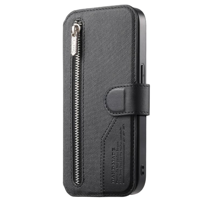 Funda de cuero para teléfono con cremallera, diseño de sarga, MagSafe RFID y protección antirrobo., For Xiaomi 17 Pro Max, For Xiaomi 15T Pro 5G, For Xiaomi 15T 5G, For Xiaomi Poco X7 Pro, For Xiaomi 15 Pro, For Xiaomi 15