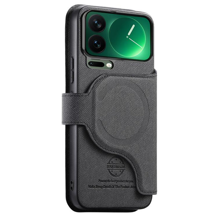 Funda de cuero para teléfono con cremallera, diseño de sarga, MagSafe RFID y protección antirrobo., For Xiaomi 17 Pro Max, For Xiaomi 15T Pro 5G, For Xiaomi 15T 5G, For Xiaomi Poco X7 Pro, For Xiaomi 15 Pro, For Xiaomi 15