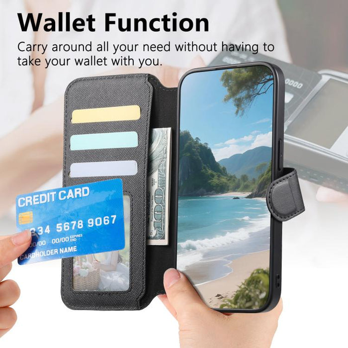 Funda de cuero para teléfono con cremallera, diseño de sarga, MagSafe RFID y protección antirrobo., For Xiaomi 17 Pro Max, For Xiaomi 15T Pro 5G, For Xiaomi 15T 5G, For Xiaomi Poco X7 Pro, For Xiaomi 15 Pro, For Xiaomi 15