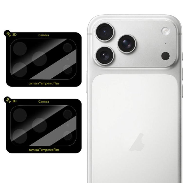Juego de 2 láminas protectoras de cristal para lentes de cámara LeReach TF Series 3D de cobertura total, versión HD y resistentes al desgaste., For iPhone 17 Pro, For iPhone 17, For iPhone Air