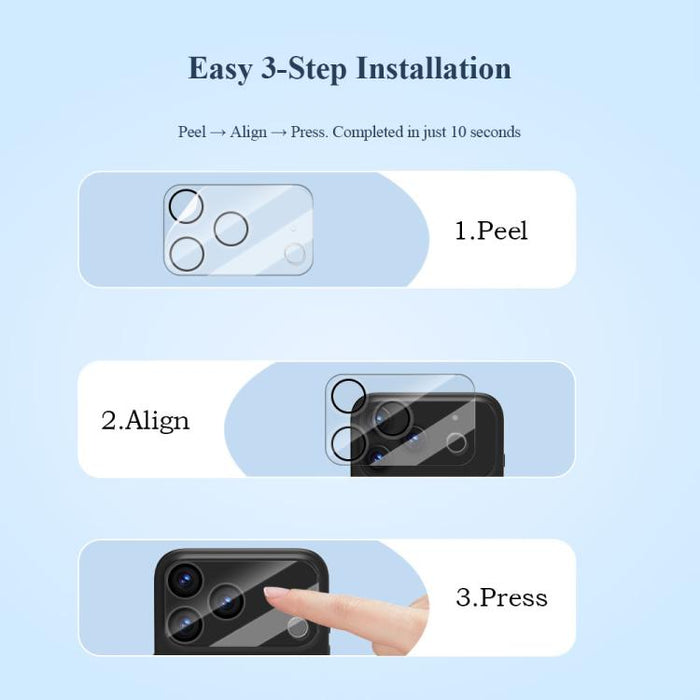 Juego de 2 láminas protectoras de cristal para lentes de cámara LeReach TF Series 3D de cobertura total, versión HD y resistentes al desgaste., For iPhone 17 Pro, For iPhone 17, For iPhone Air